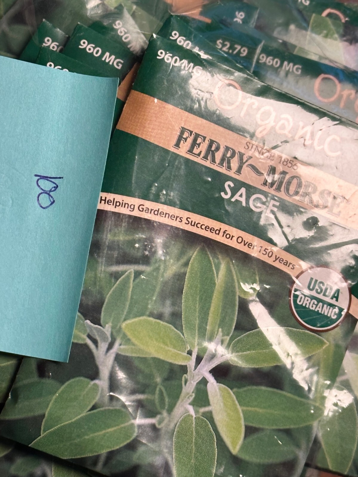FERRY MORSE Organic Seeds Herbs Lot of 200 1.5g Packs Out of Date 12/18