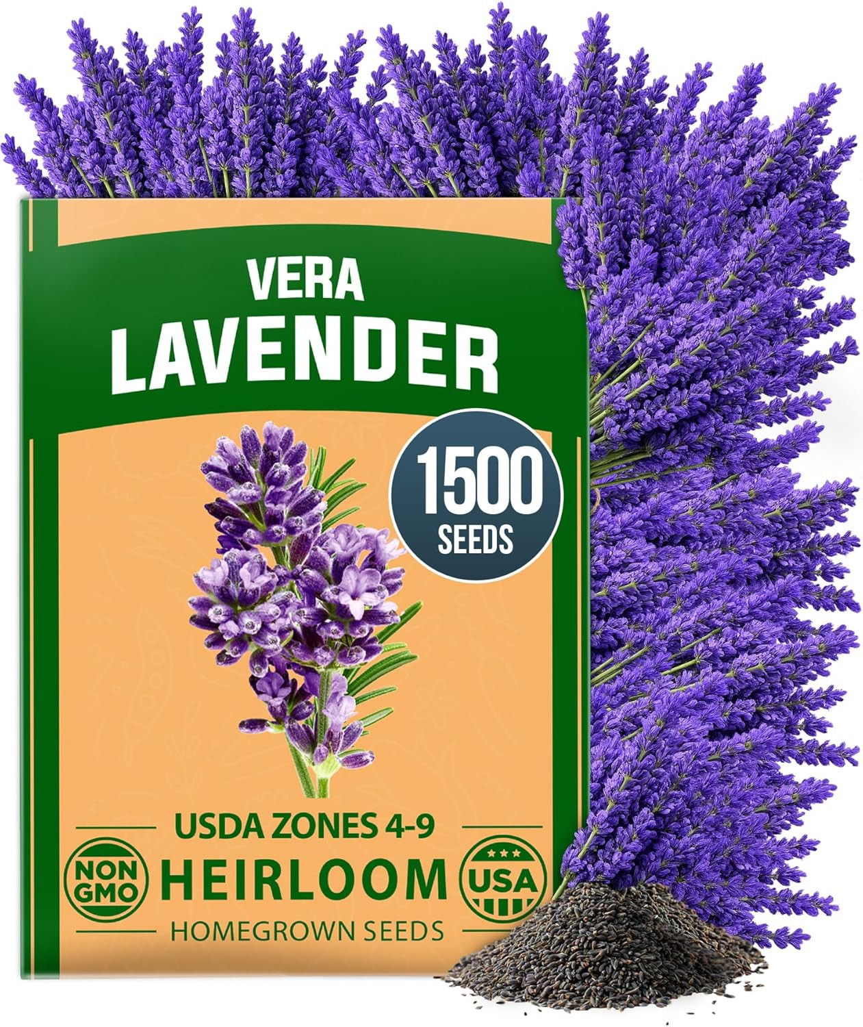 Non-Gmo ‘Vera’ English Lavender Seeds 1,500+ | True Original Heirloom | Superior