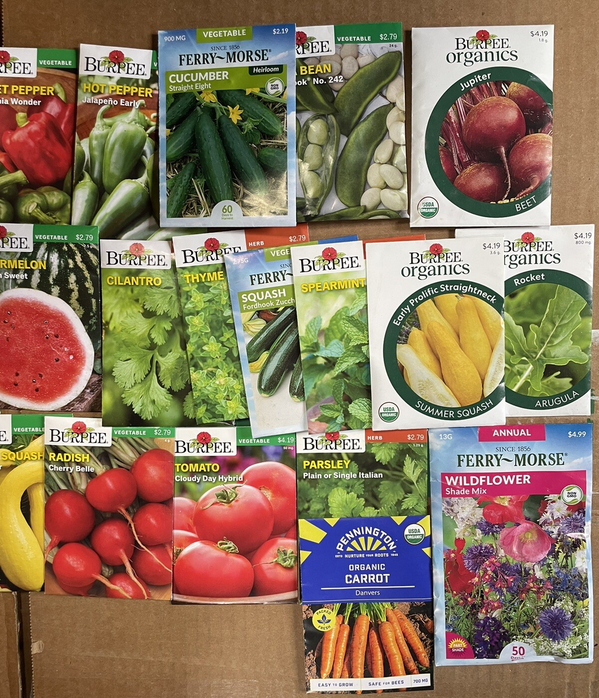Lot Of 25 Vegetable And Herb Seed Packets Packs 23&24 Non GMO Organic Random Mix