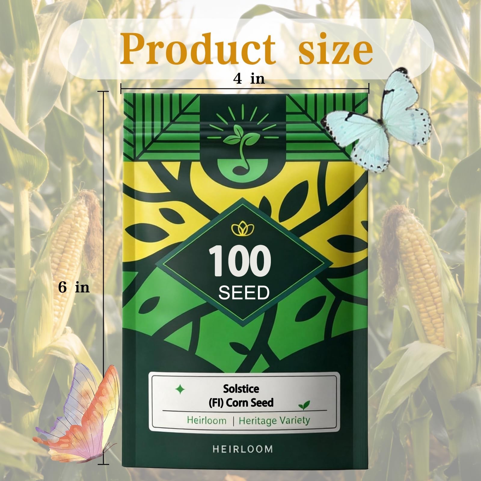 Sweet Corn Seeds – 100 Pack – Non-GMO, Ideal for Backyard & Small Farm Gardening