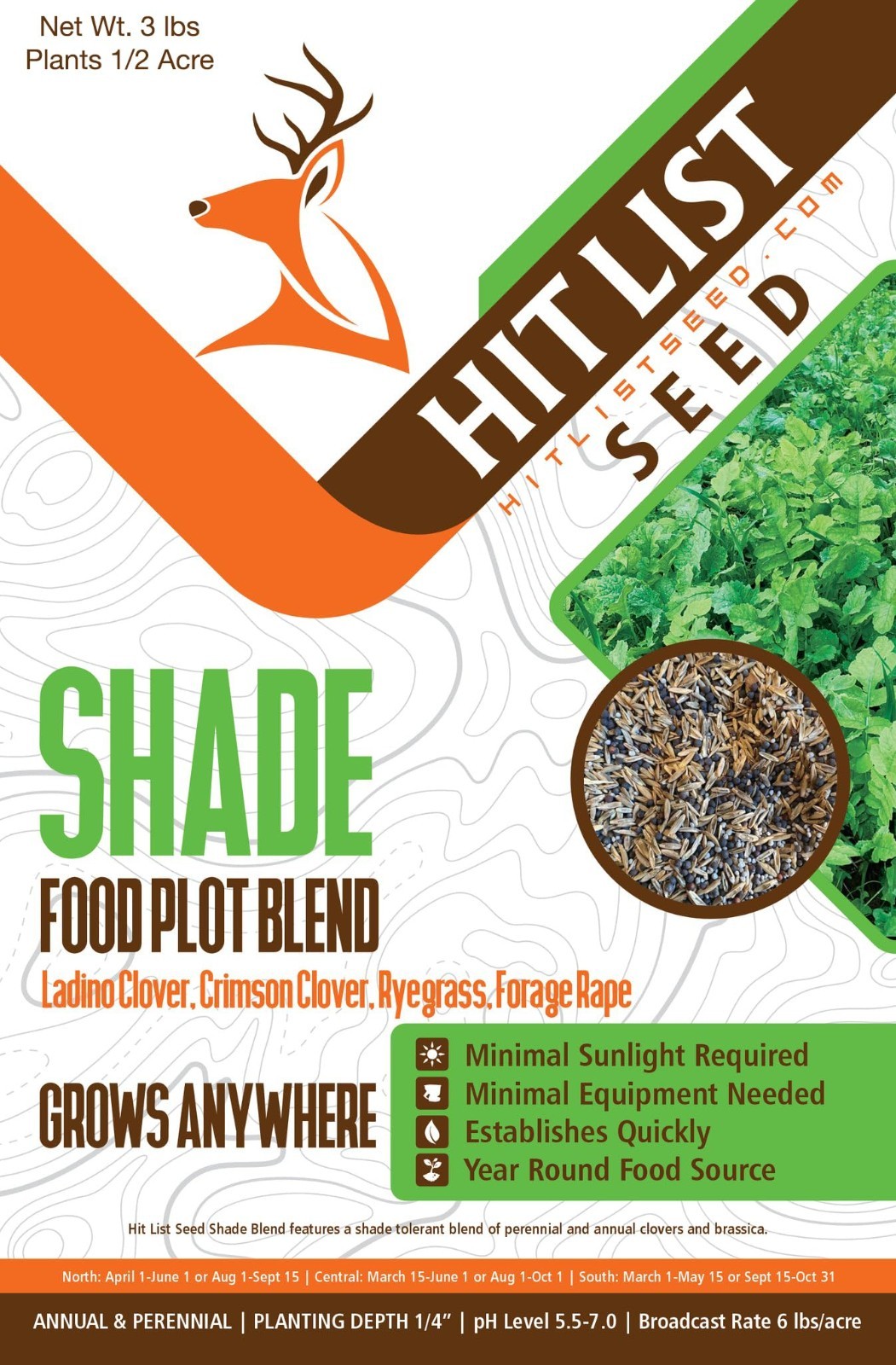 Premium Deer Food Plot Seeds Mix – Annual & Perennial Clover, Brassica, Ryegrass