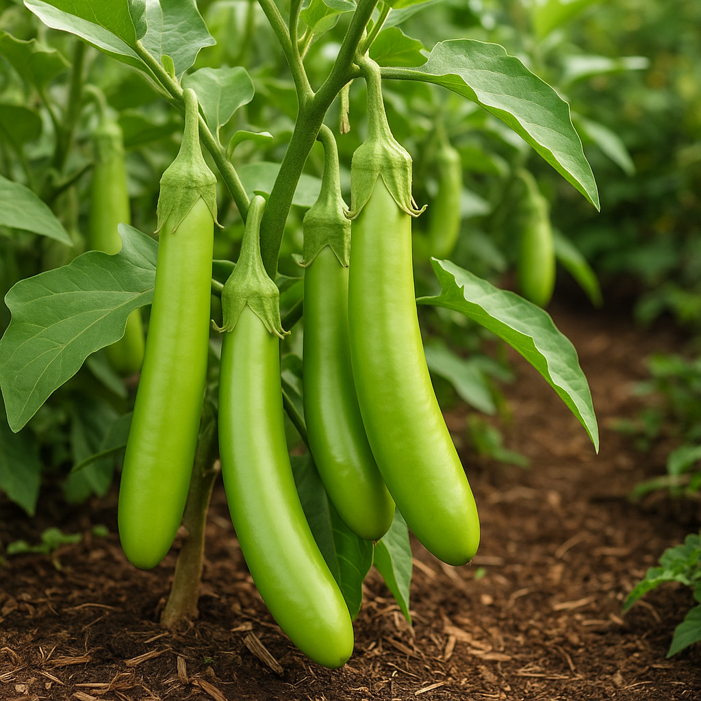 Fingers Green Eggplant Seeds Heirloom Non-GMO Garden 25 Seeds