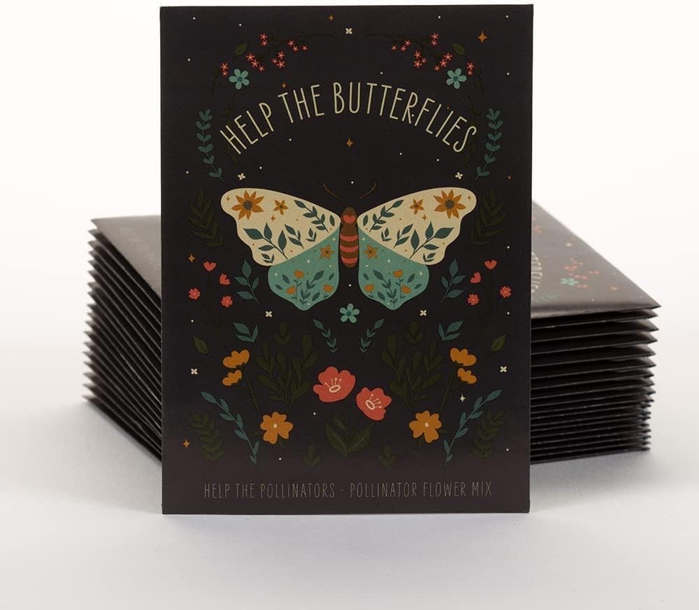 Bentley Pollinator Wildflower Mix 25 Non-GMO Non-Coated Packets for Garden Plant