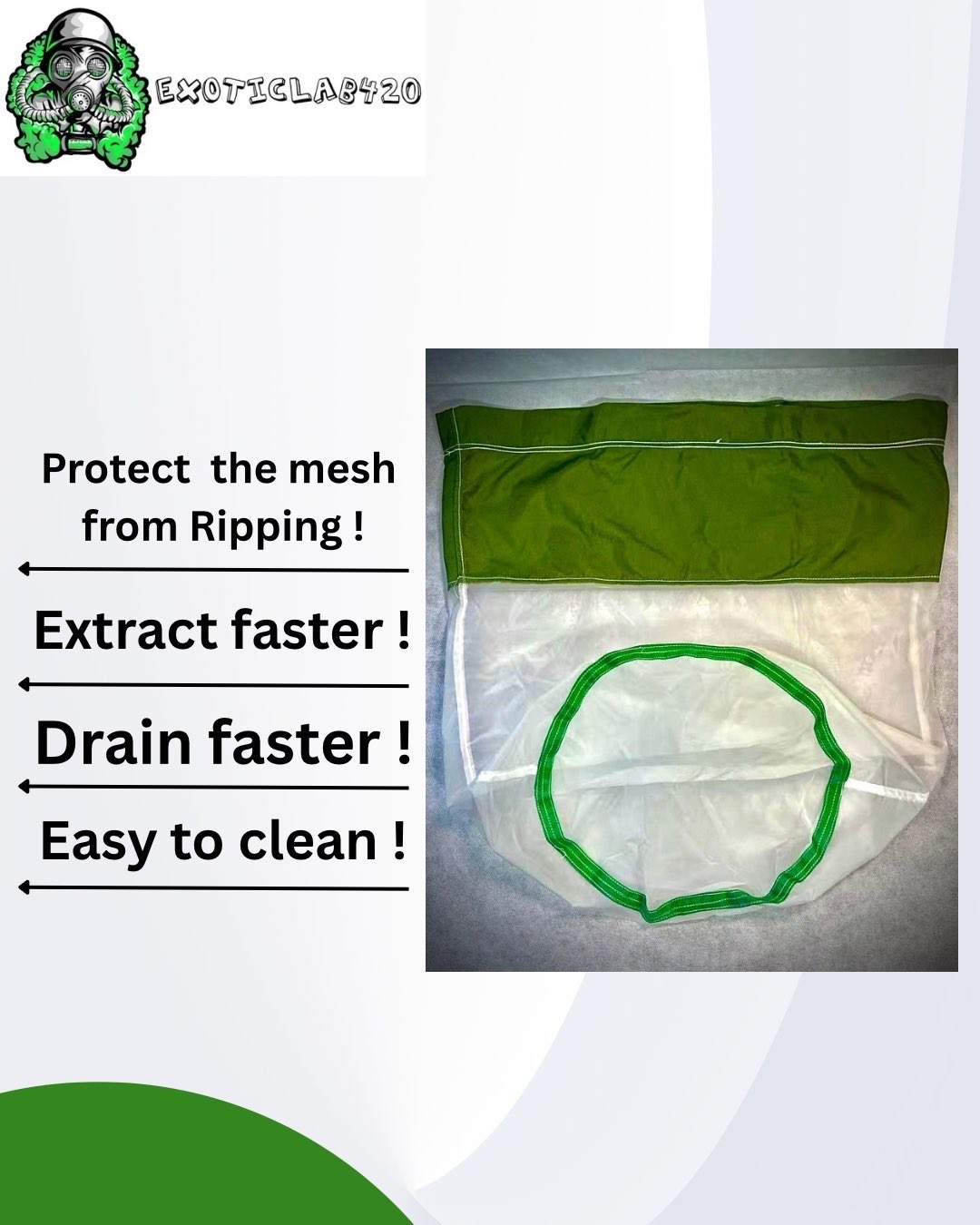 NEW 32Gallon(Green or White)Exoticlab420 73 micron single bag(Buy 5 Get 1 Free)