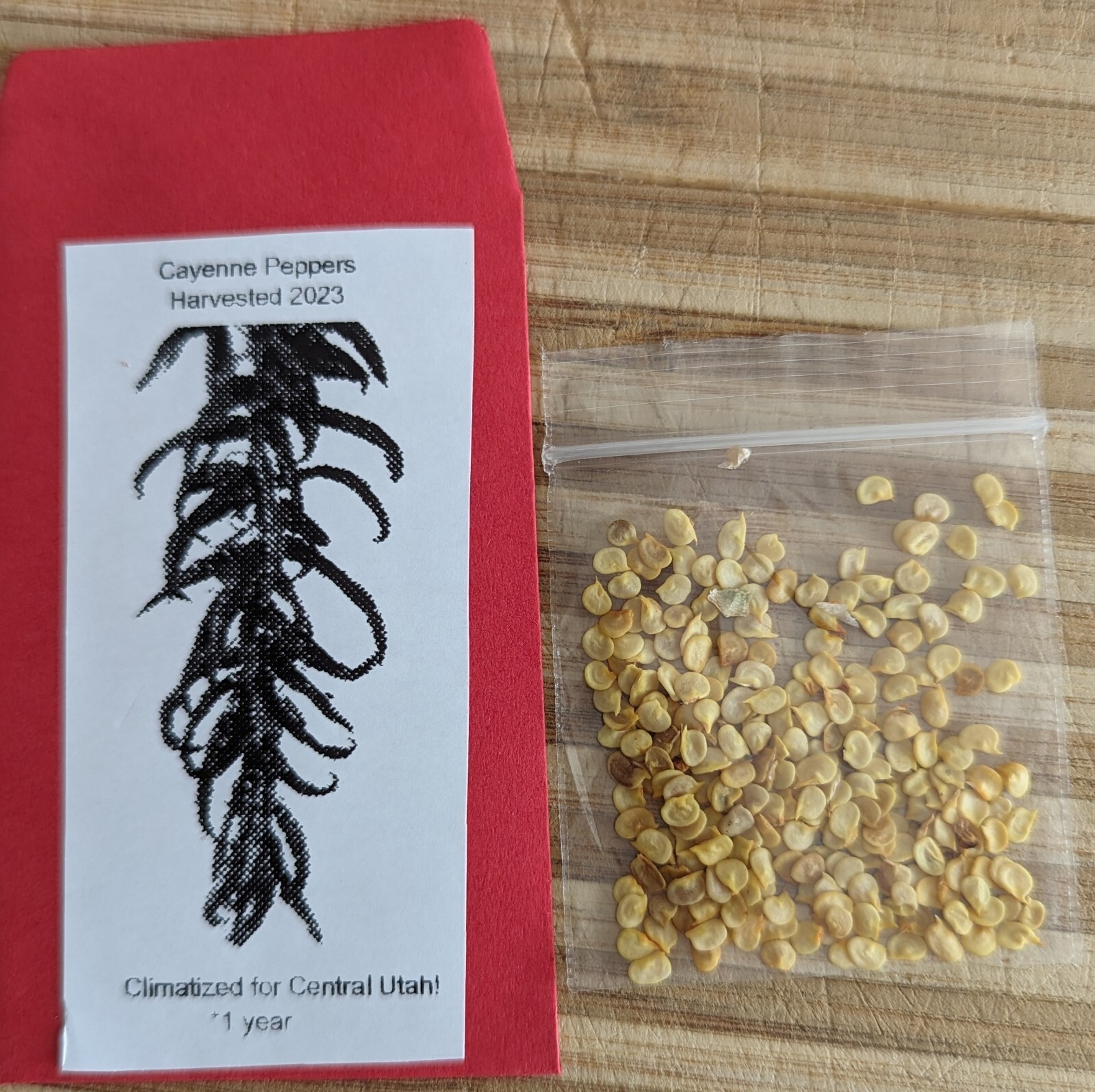 Cayenne Pepper Seeds (Grown in Utah) 1 Gram (~250 seeds)