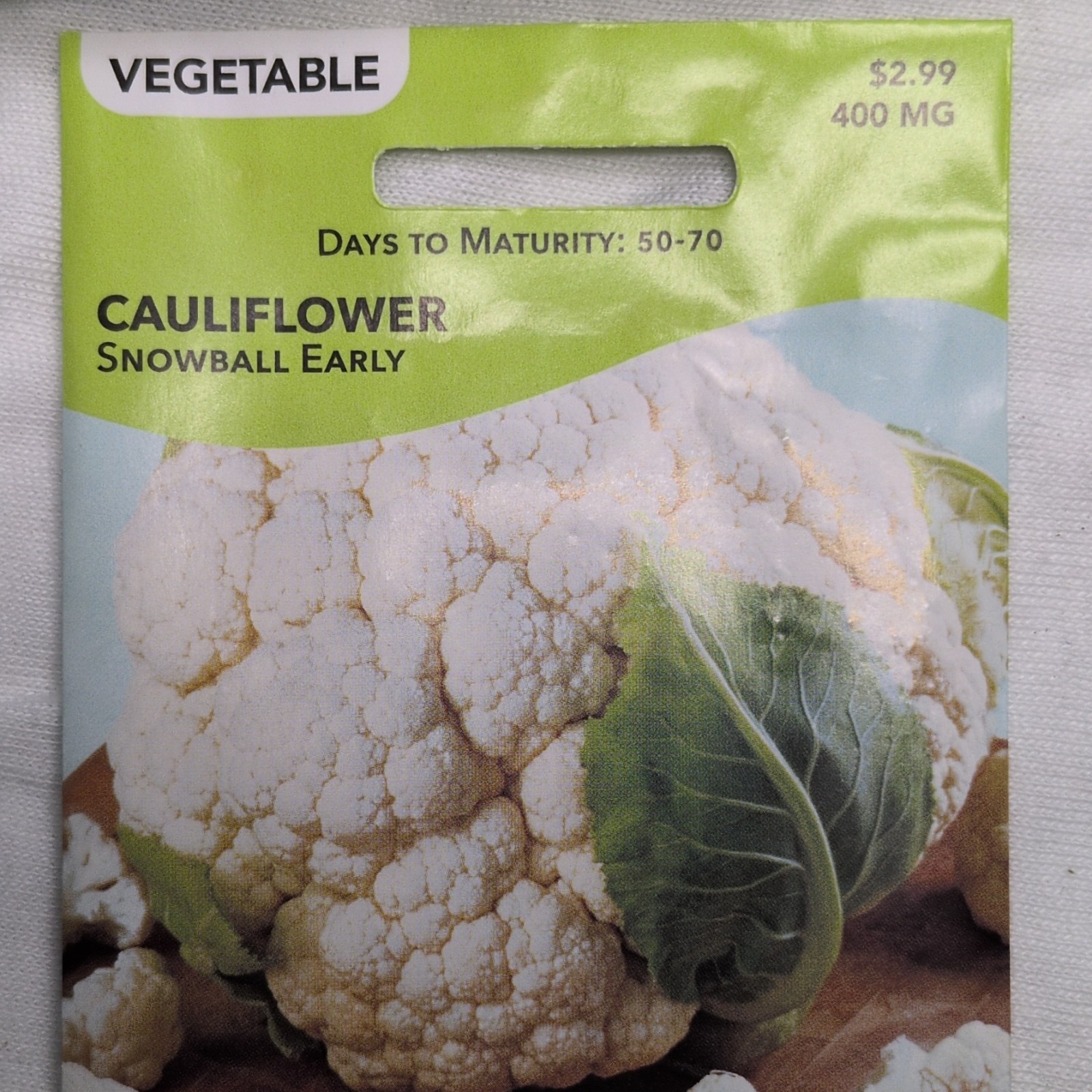 Livingston Cauliflower Snowball Early Vegetable Seeds White/Green Full Sun Y4205