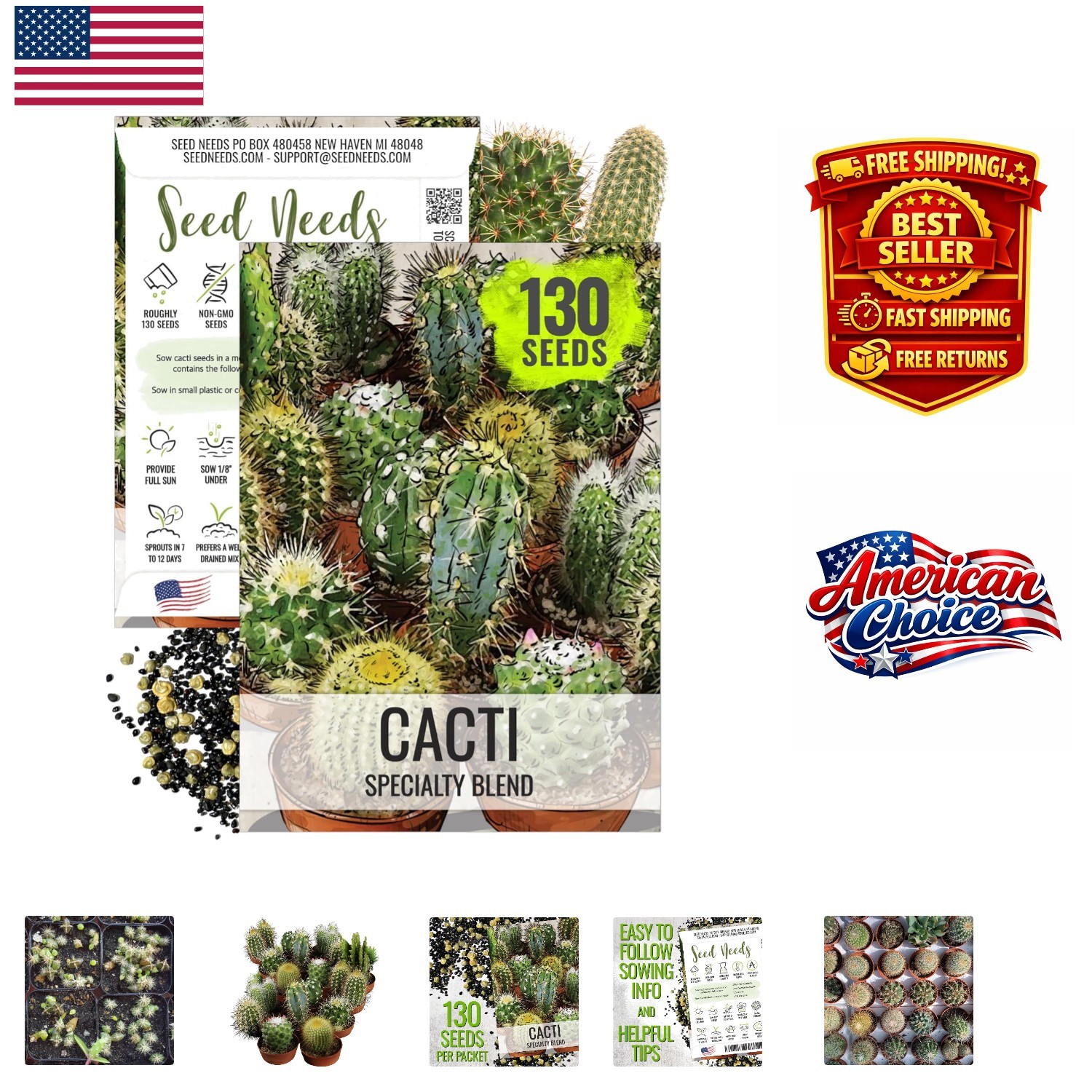 Sustainable Heirloom Cactus Seeds – 130 Seeds for Your Stylish Indoor Oasis