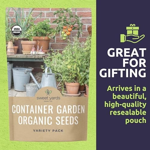 Organic Container Garden Seeds Variety Pack – 10 Individual Packs – 2026