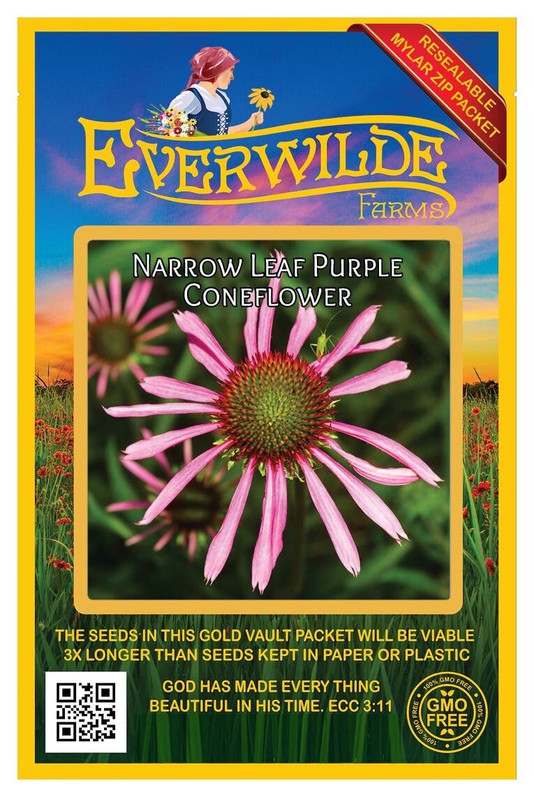 200 Narrow Leaf Purple Coneflower Wildflower Seeds – Everwilde Farms Mylar