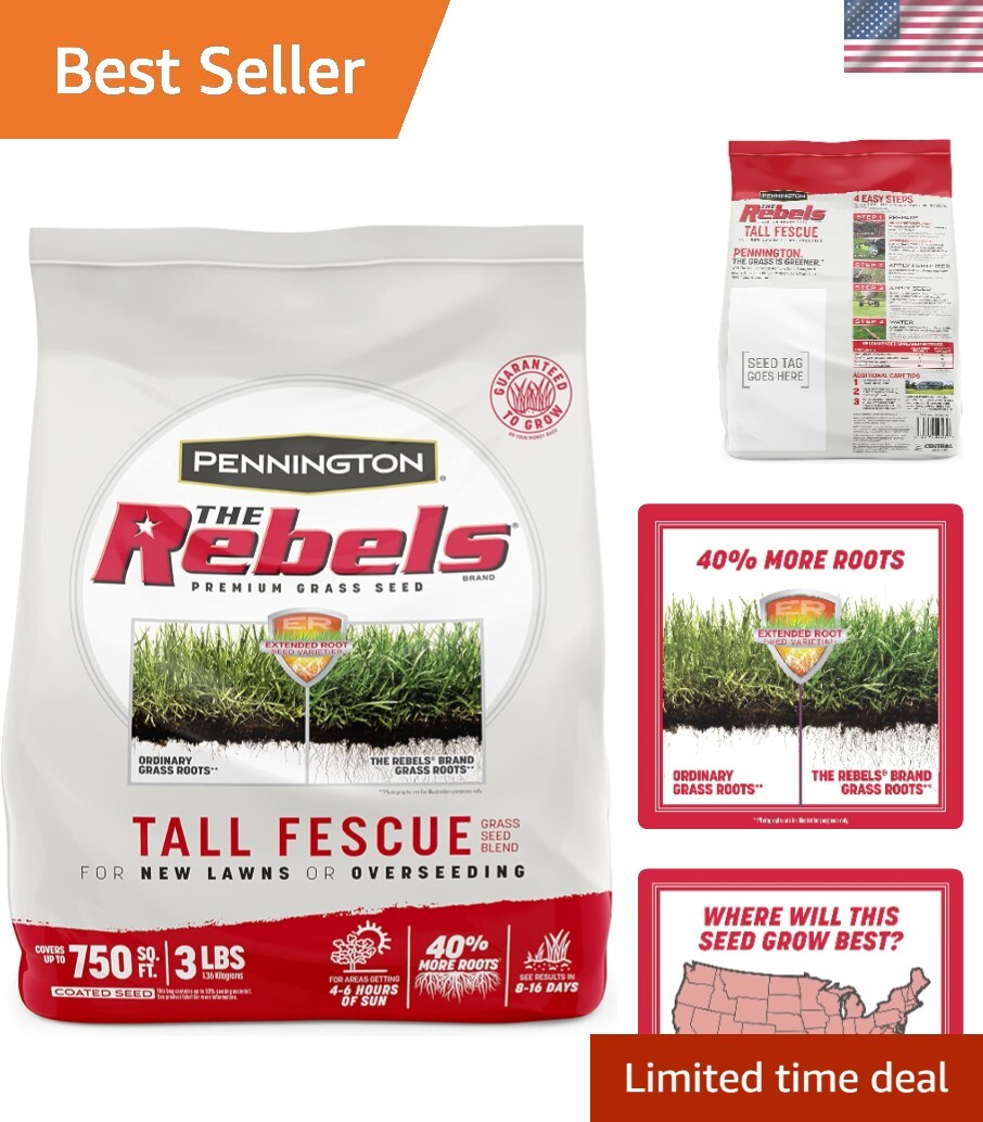 The Rebels 3 lb Tall Fescue Grass Seed for Thick and Durable Turf Growth