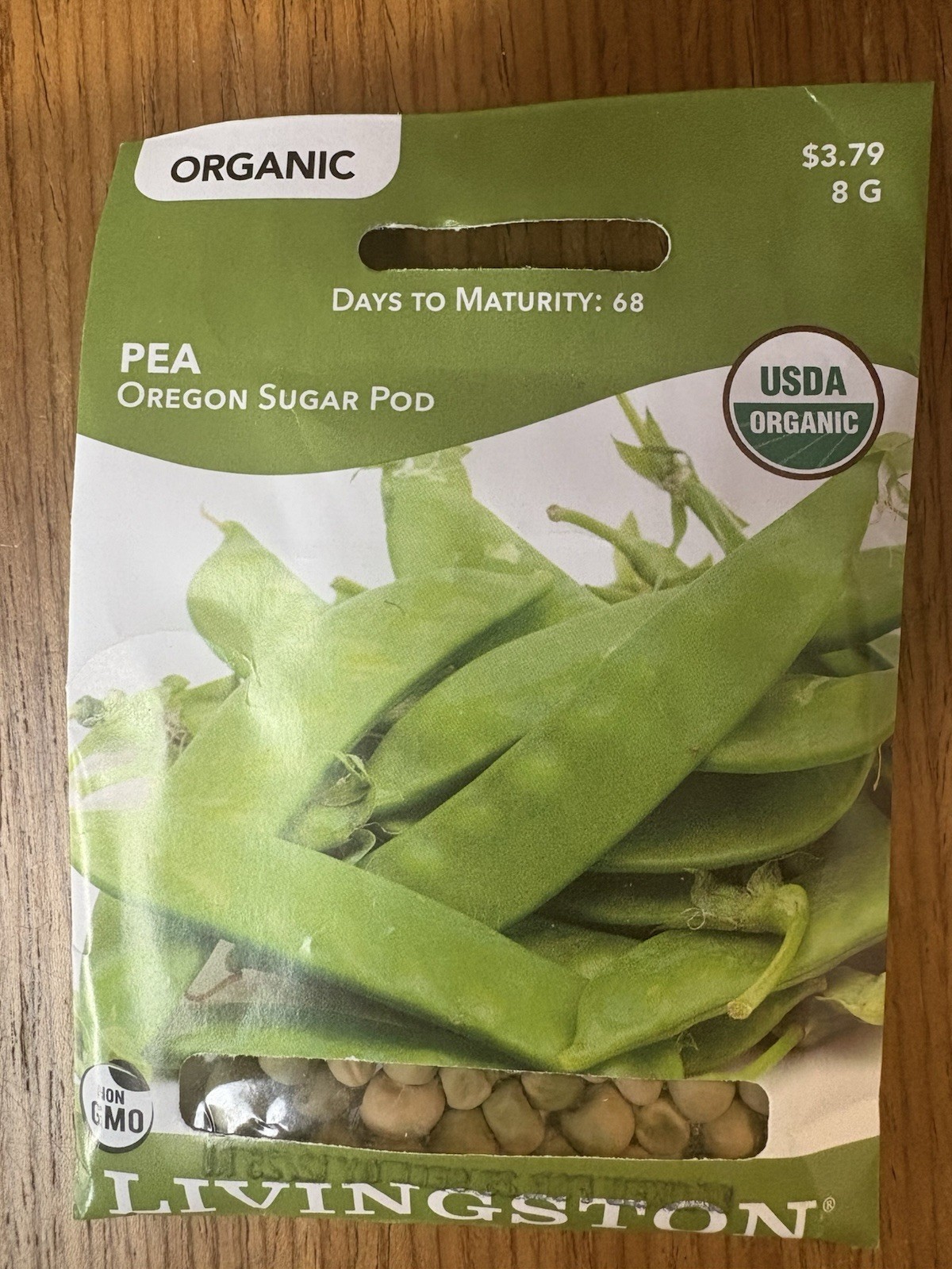 Livingston Seed Company Oregon Sugar Pod Pea Organic Non-GMO Vegetable Seeds
