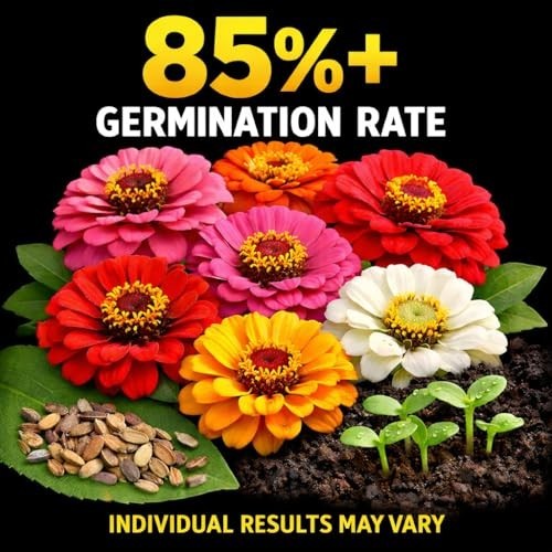 10,000 Non-GMO Zinnia Seeds – California Giants Wildflower Seeds for Planting, B