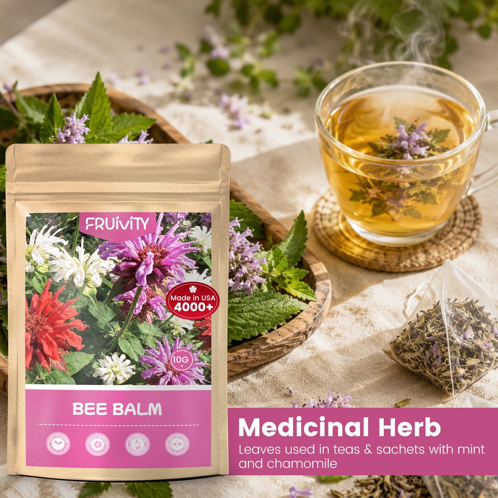 4000+ Bee Balm Seeds for Planting, Color Mix Native Wildflower Seeds, Heirloo…