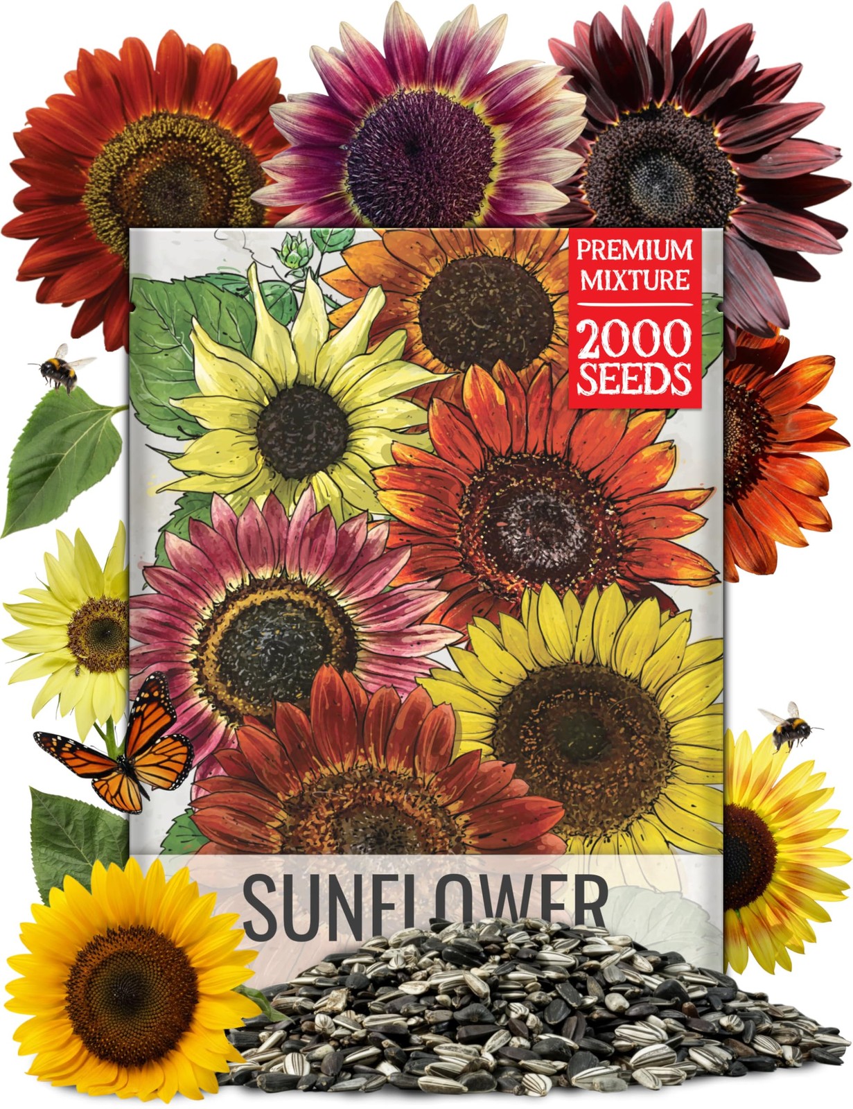 Sunflower Seeds Mix 7 Varieties of Helianthus Annuus for Vibrant Gardens