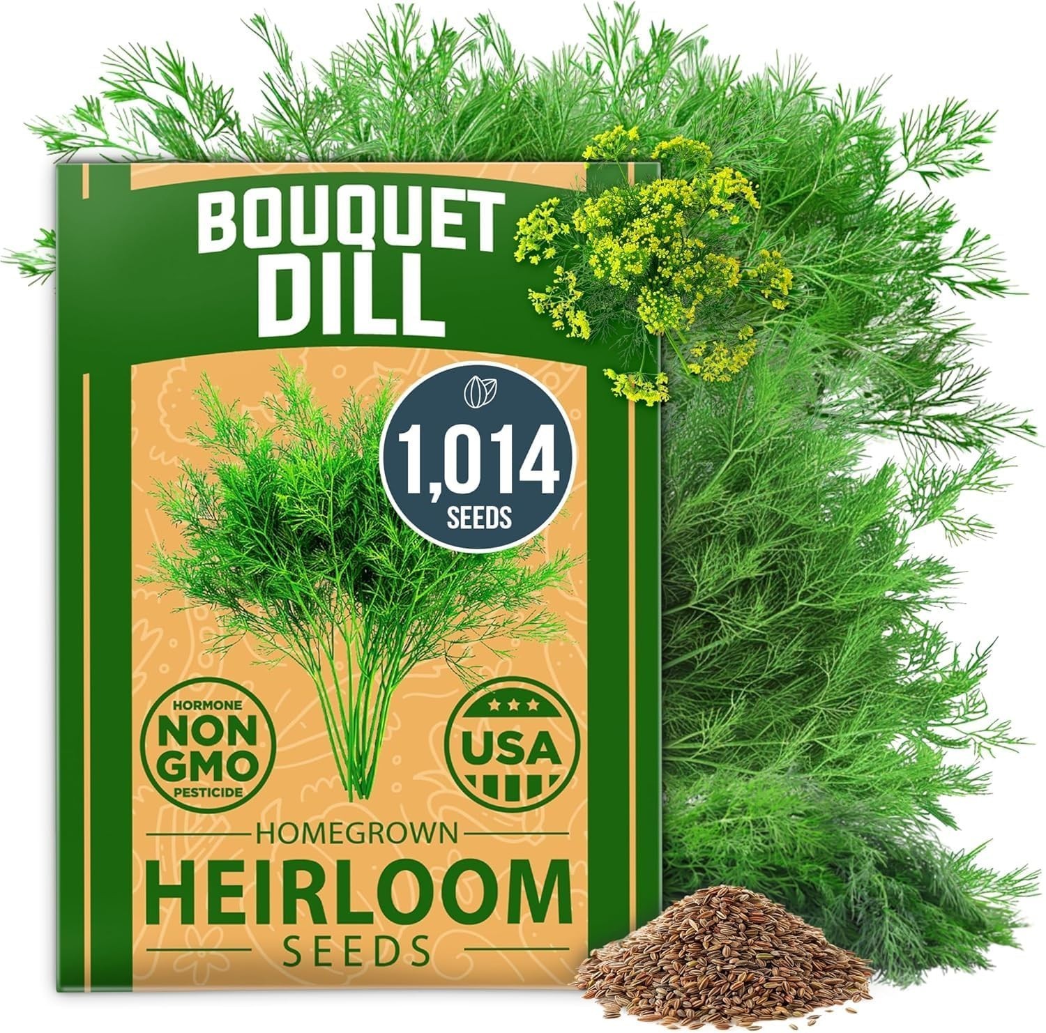 Grow Fragrant Dill with 1,014 Non-GMO Heirloom Seeds – Perfect for Pickling