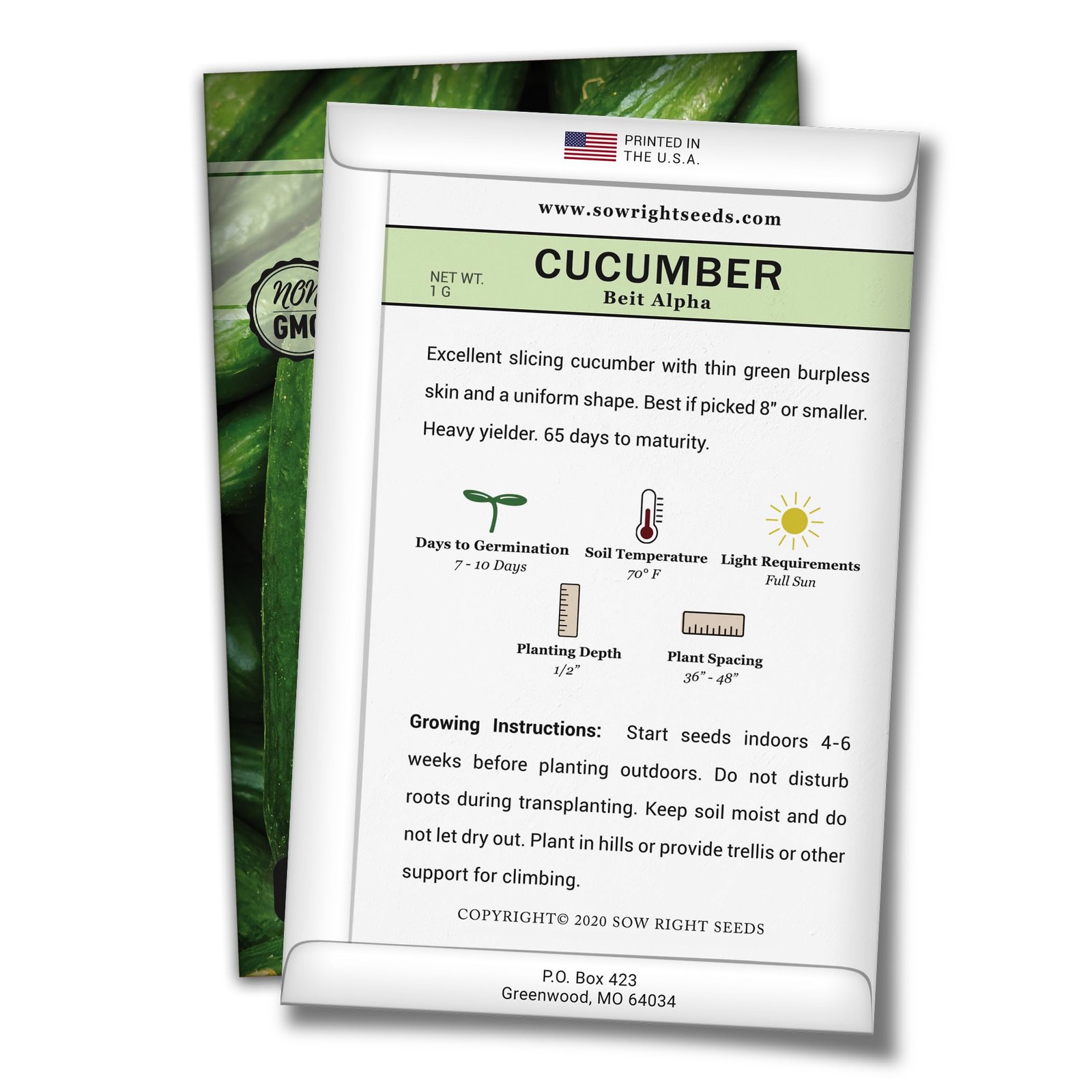 Beit Alpha Cucumber Seeds – Non-GMO Heirloom for Home Vegetable Garden (3)