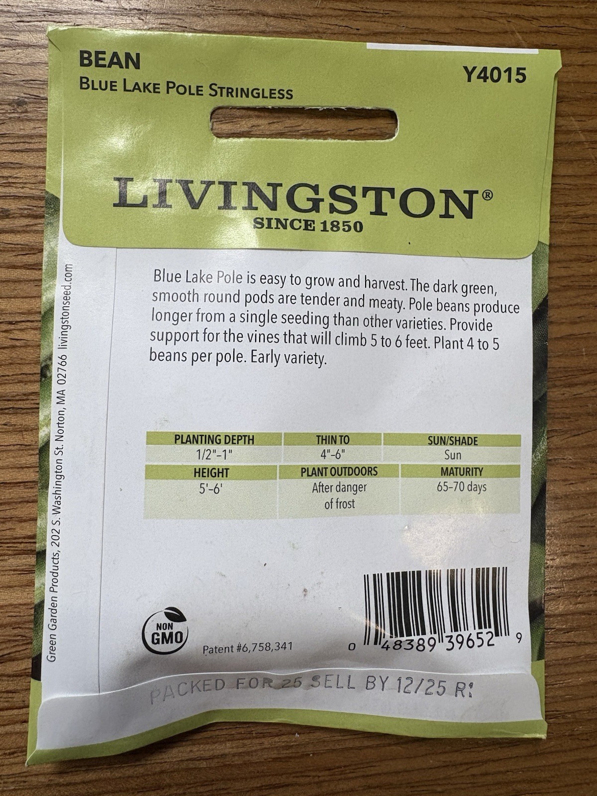 10 PACKS OF 10G Livingston Seeds Blue Lake Pole Bean Non-GMO Vegetable Seeds