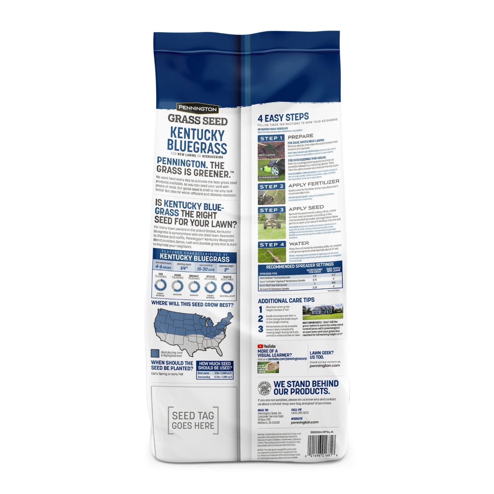 Pennington Kentucky Bluegrass Northern Grass Seed Mix for Sun to Partial Shade,