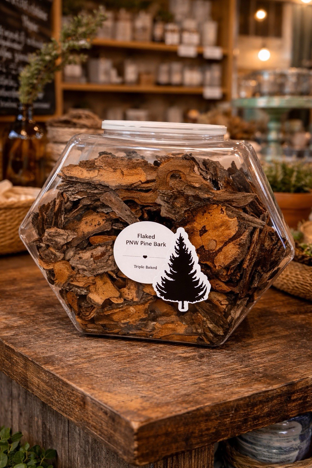 Organic Pine Bark Flakes 2-5” 1.5 G | Ideal for Bonsai & Orchids | Eco-Friendly