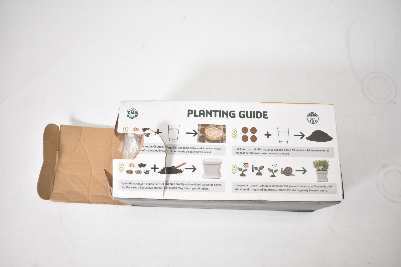 Meekear Herb Grow Fight Windowsill Seeds Starter Set 10 Pack White Pots Soil