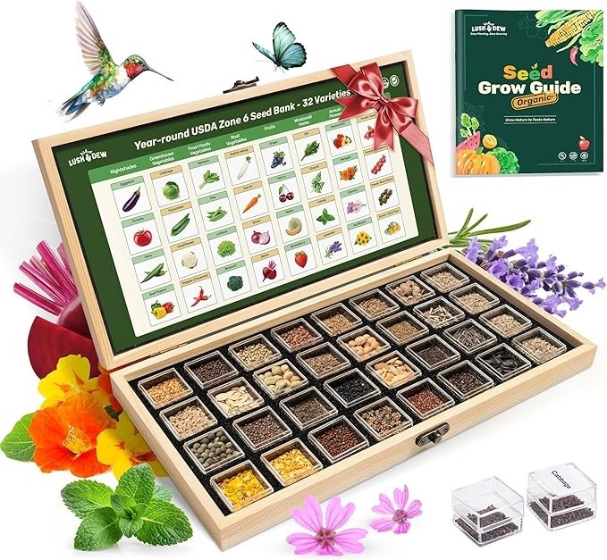 Survival Seed Kit 32 Varieties 30000 Non GMO Heirloom Vegetables Herbs Garden
