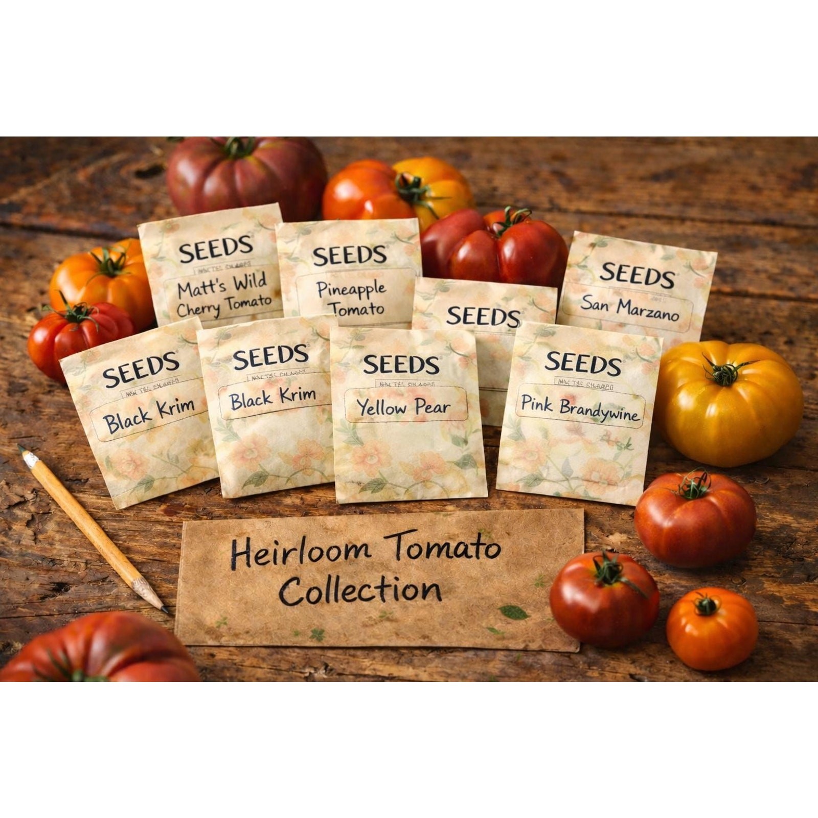 Heirloom Tomato Seed Collection – 9 Varieties • 135 Seeds Total • Non-GMO Garden
