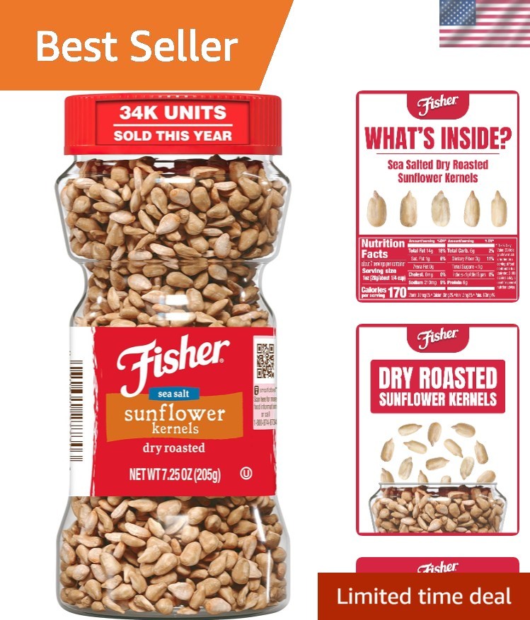 Gluten-Free Fisher Sunflower Kernel Snack – 7.25 oz of Crunchy Sea Salt Goodness