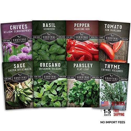 – Grand Italian Collection Seed Vault – Basil, Oregano, Thyme, Sage, Parsley,