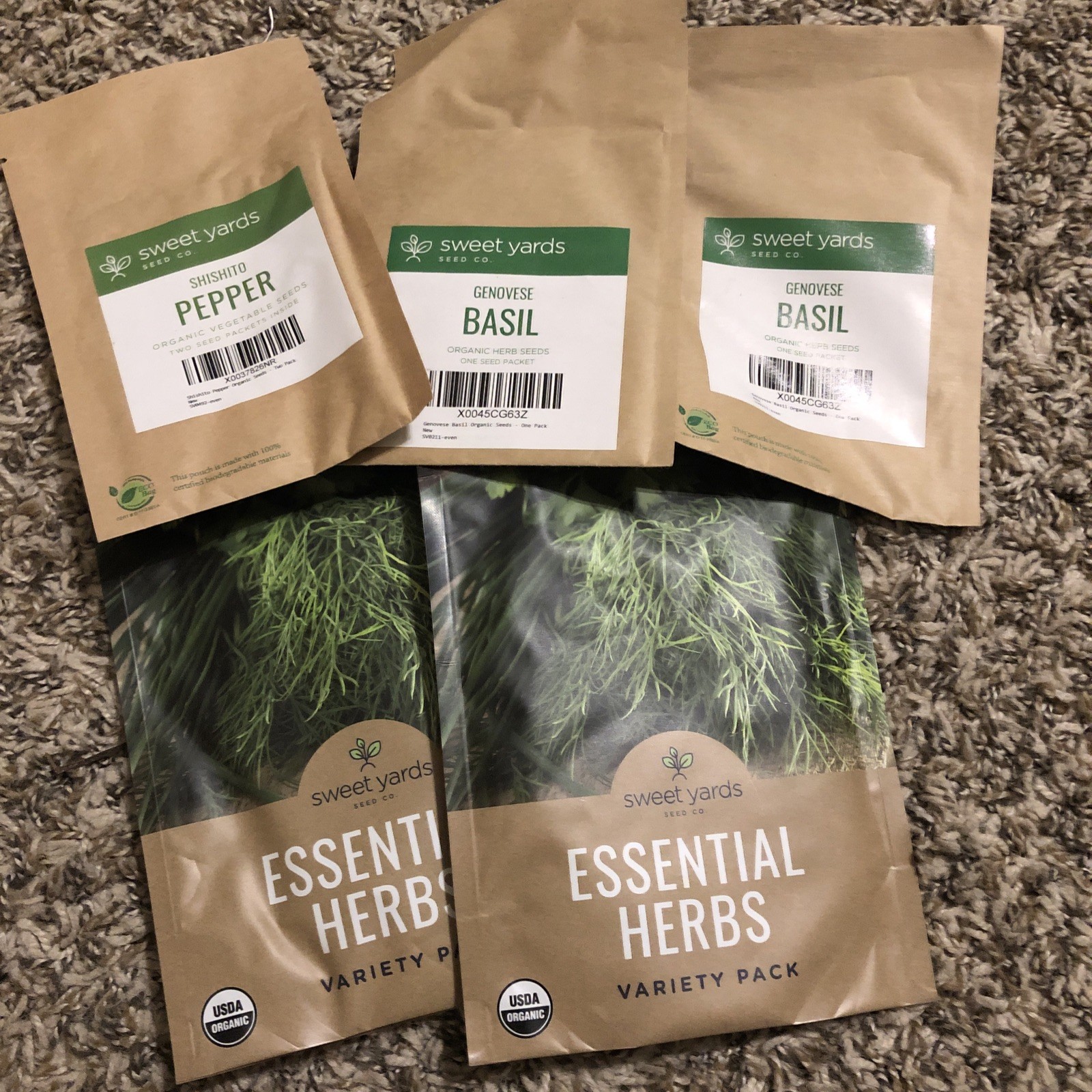 Sweet Yards Lot – Variet Pack, Pepper, And Basil Seeds