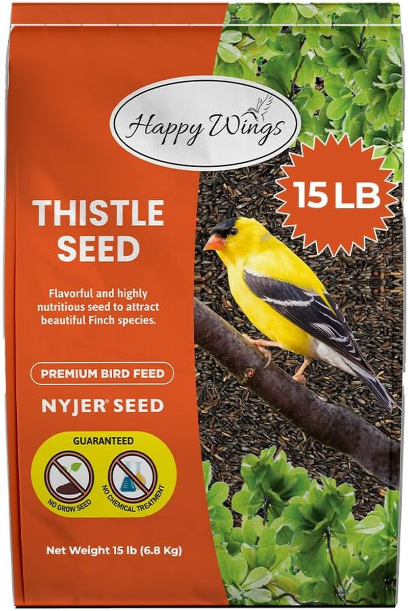 Nyjer Thistle Seeds for Wild Birds 15 lbs No Grow Premium Bird Seed Attracts Fin