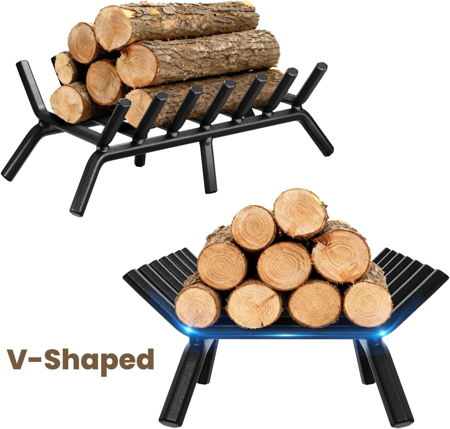 AMAGABELI GARDEN & HOME Fireplace Grate 30 Inch Fire Pit Grate Fire Place Log Ho