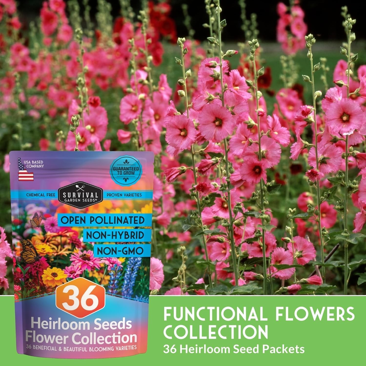 All-Season Flower Seeds Garden Kit – 36 Varieties to Attract Bees & Butterflies