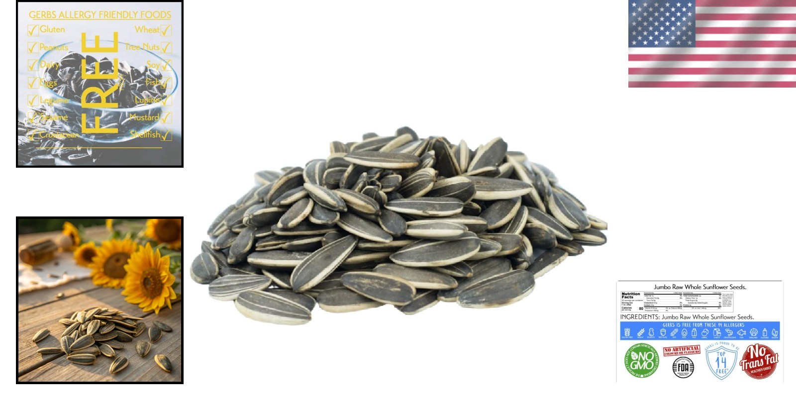 Gourmet Jumbo Raw Sunflower Seeds in 2 lb Resealable Bag – Keto-Friendly Snack