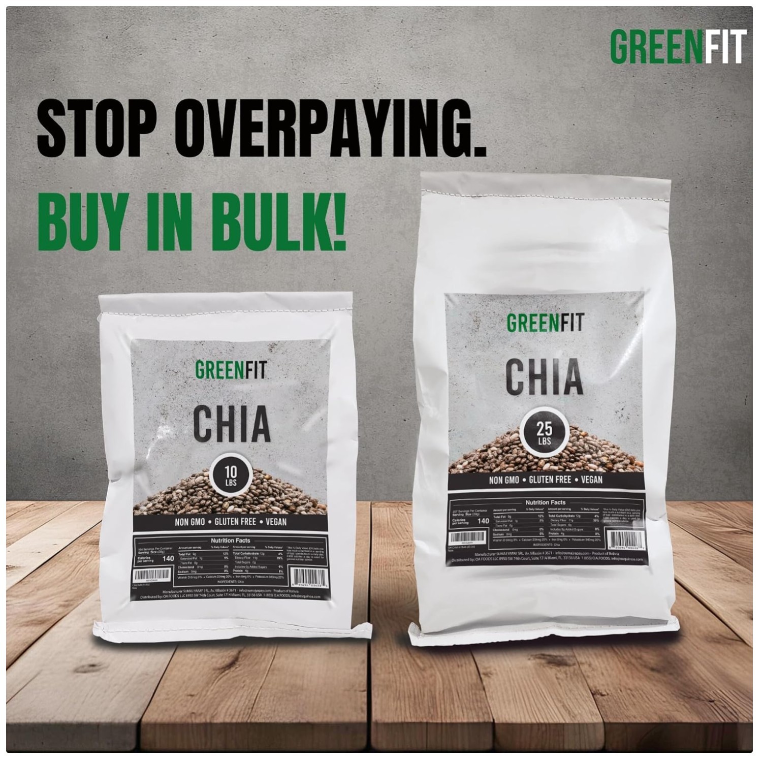A+ Grade Black Chia Seeds 10Lbs | Non-GMO Gluten-Free