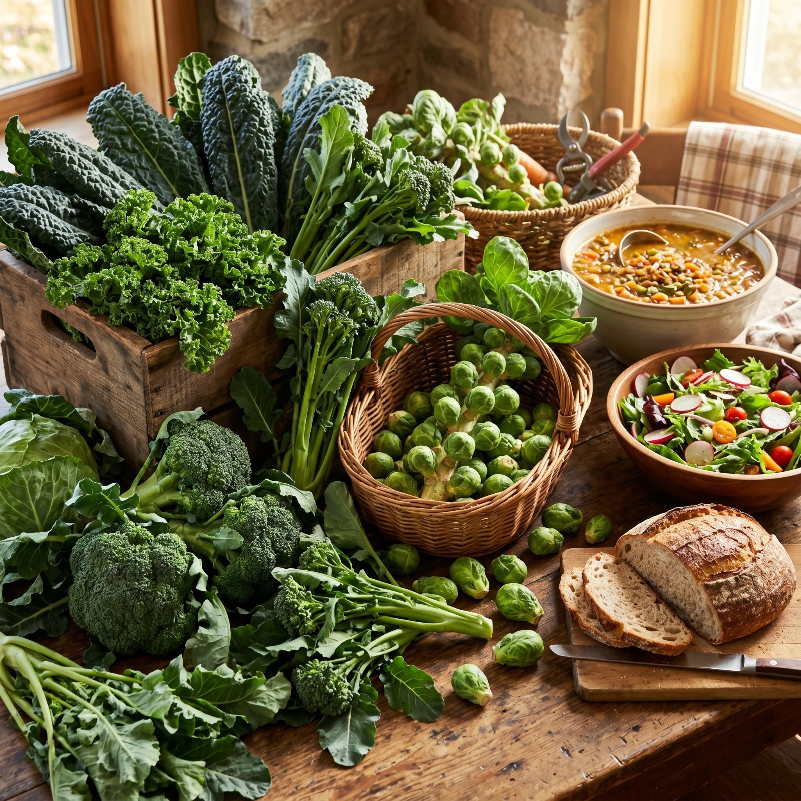 COOL WEATHER GARDEN Collection Kale Broccoli Rapini Brussels Sprouts 1700 Seeds!
