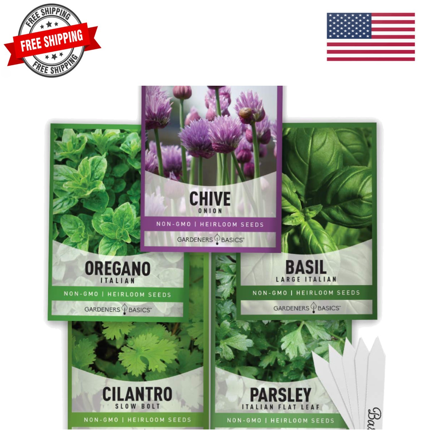 Culinary Herb Seeds For Planting Indoors and Outdoors 5 Packets Including Bas…
