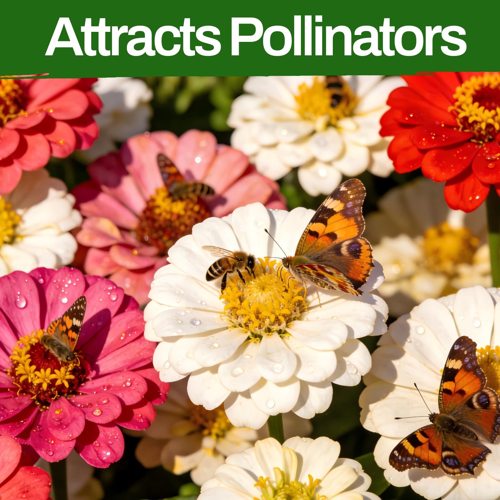 Zinnia Seeds, 13000+ Bulk Pack Mixed Colors Mix