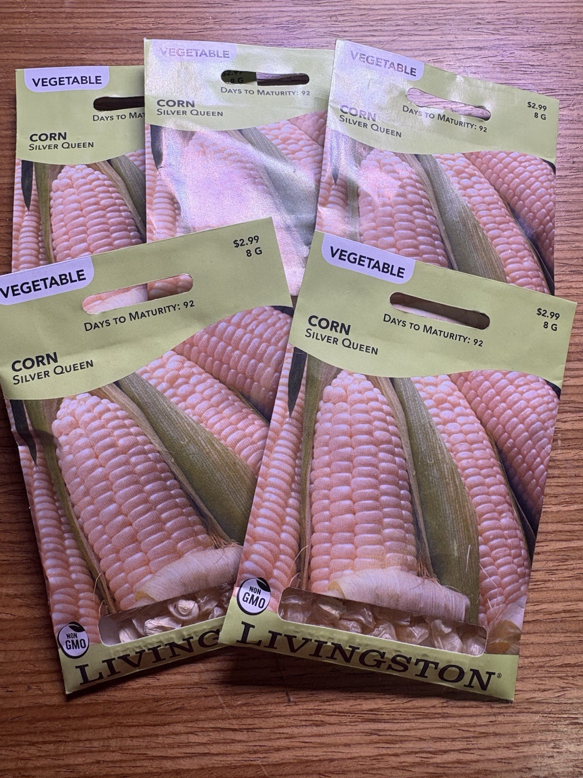 5 PACK BUNDLE Livingston Seed Company Silver Queen Corn Non-GMO Vegetable Seeds