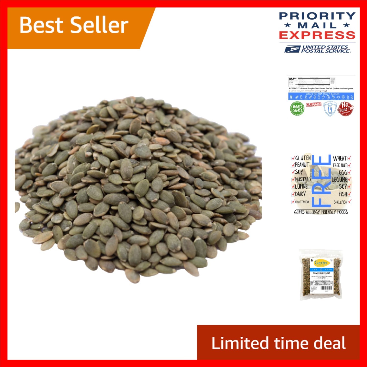 4 LBS Dry Roasted Pumpkin Seeds – Safe Snack, Allergen-Aware Treat