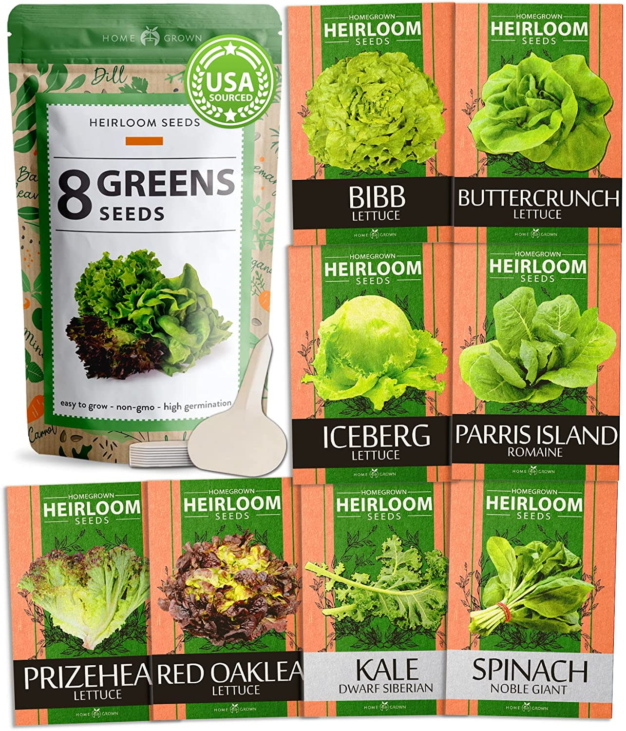 Lettuce & Salad Greens Seed Vault – 1200+ Non-Gmo Vegetable Seeds for Outdoors o
