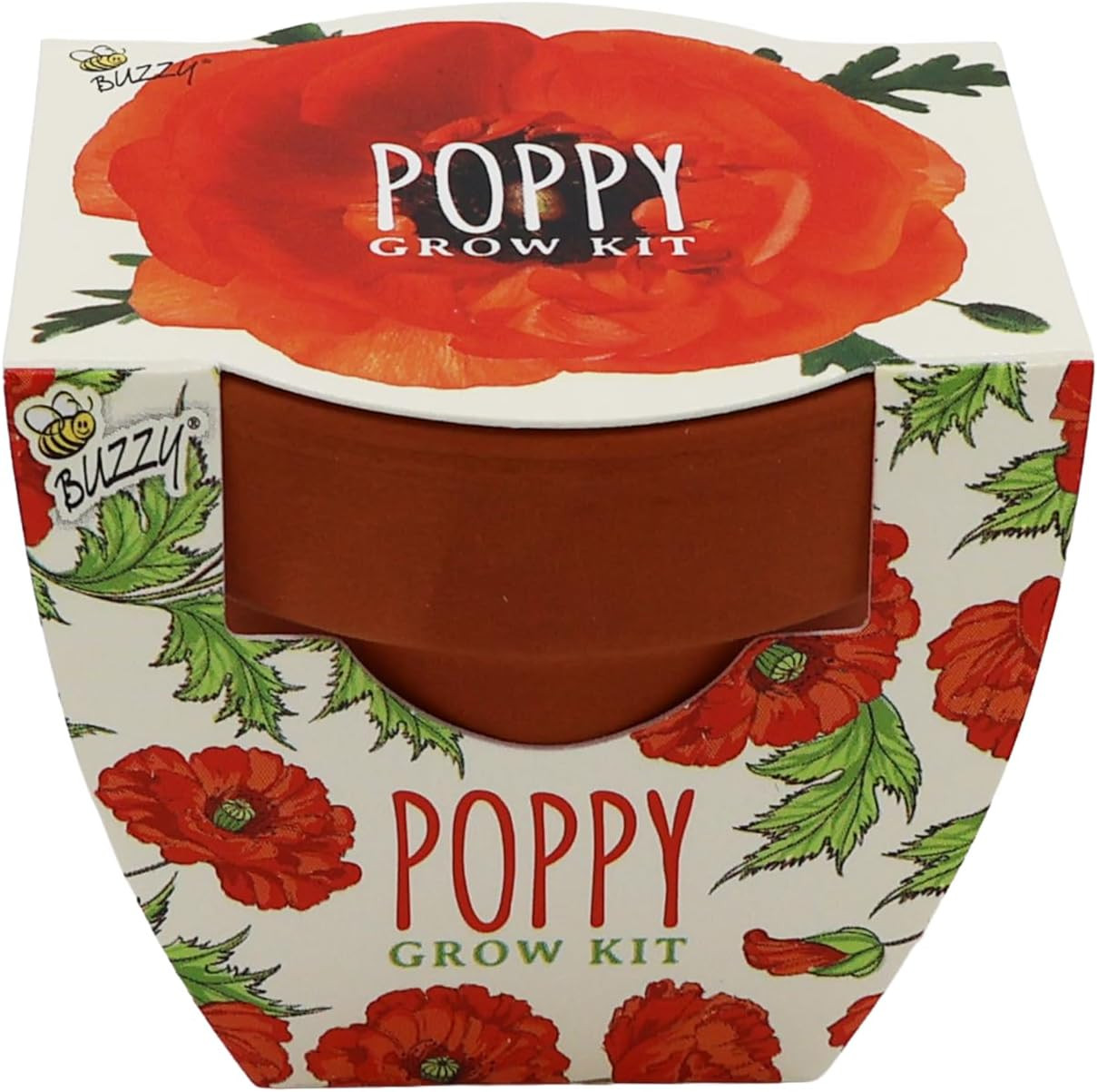 Seeds Poppy Grow Kit 12-Pack – Mini Terracotta Pot Grow Set – Complete Indoor/Ou