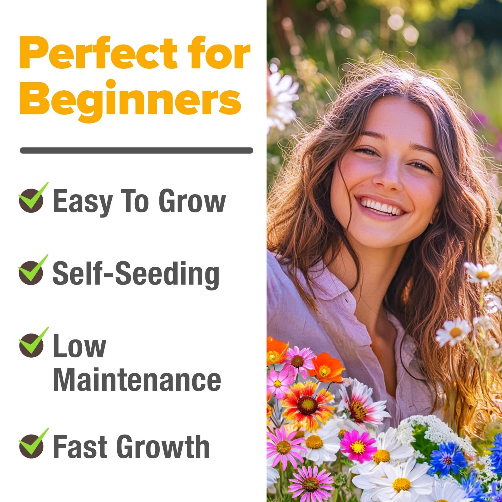 Wildflower Seeds Bulk Mix – 90,000+ Non-GMO Perennial Flower Seeds for Garden |