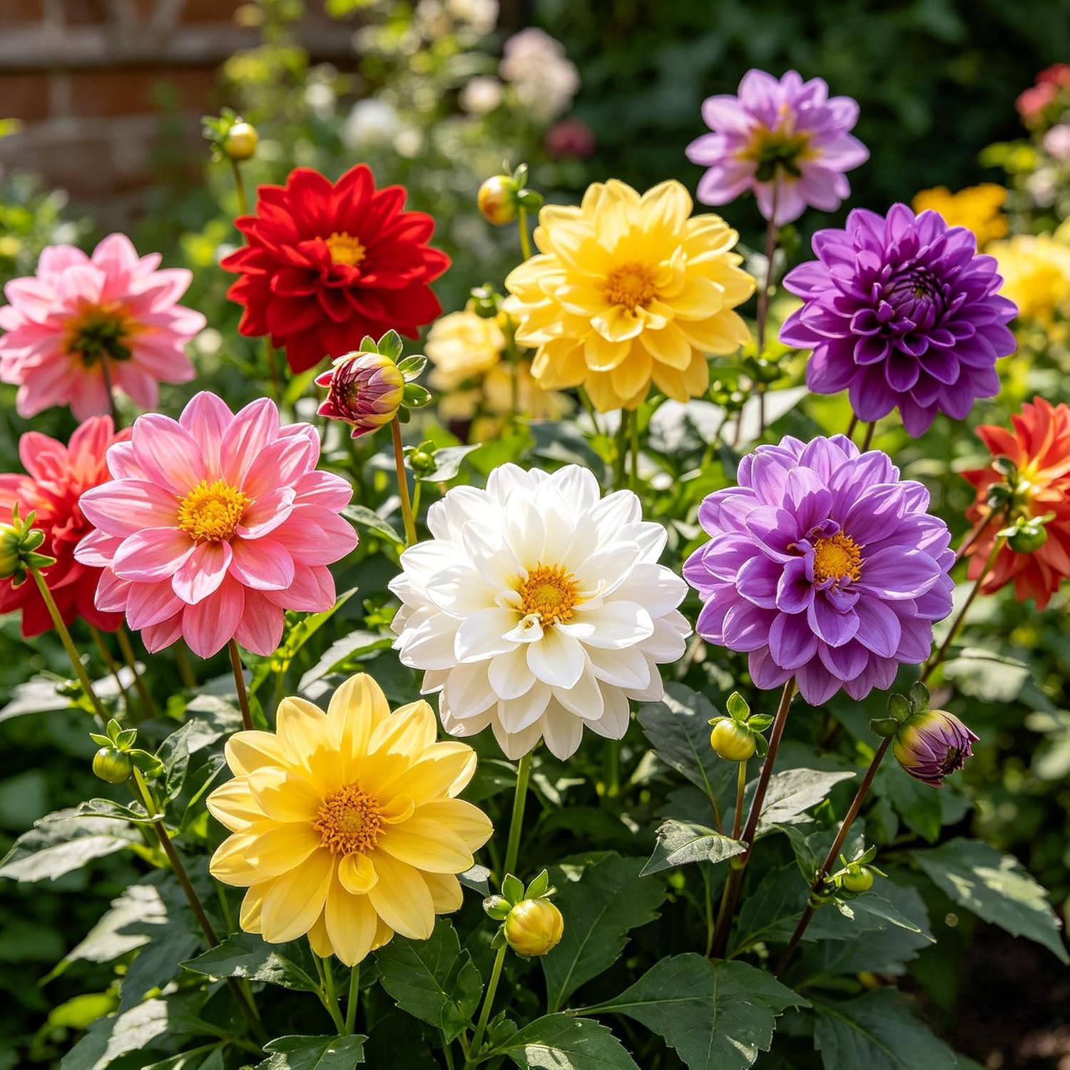 Carpetc 1000+ Mixed Dwarf Dahlia Seeds for Planting, Compact Perennial with Long