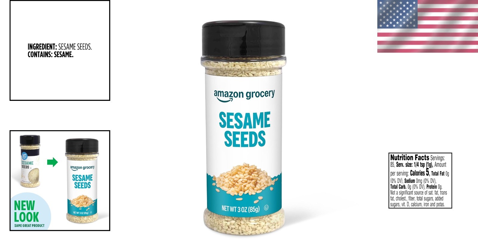 Sesame Seeds 3 Oz Kosher Whole Flavorful for Cooking Baking and Hummus