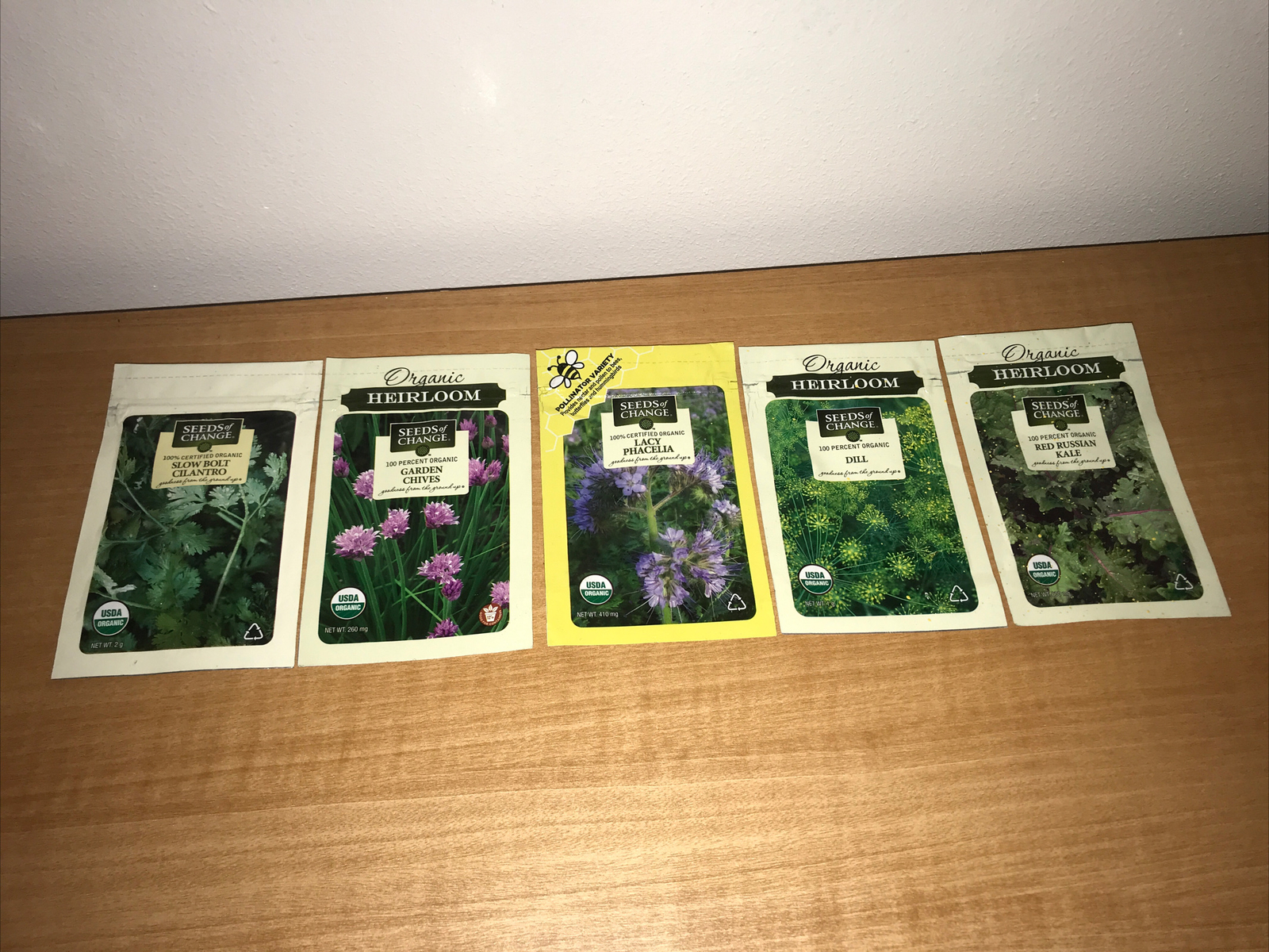 5 Packs, Organic seeds of change, NEW! C