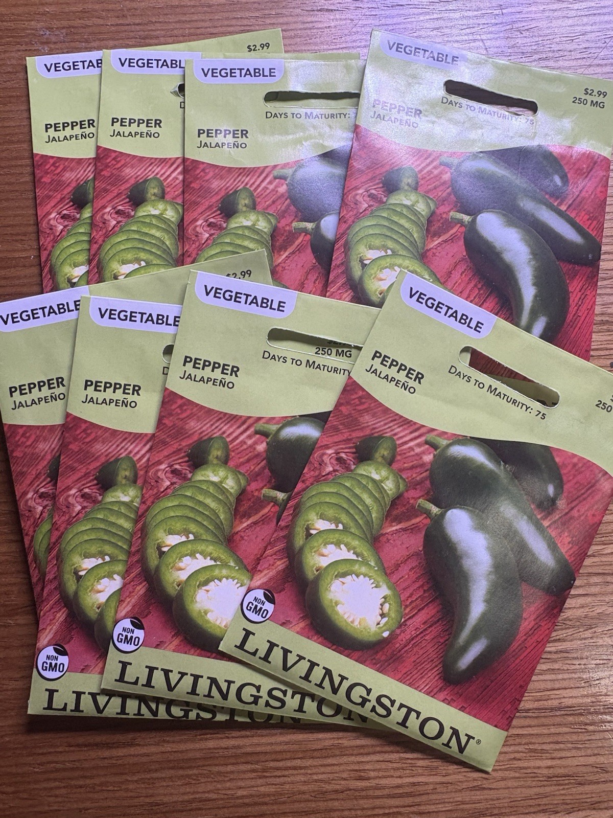 8 PACK BUNDLE Livingston Seed Company Pepper Jalapeño Non-GMO Vegetable Seeds