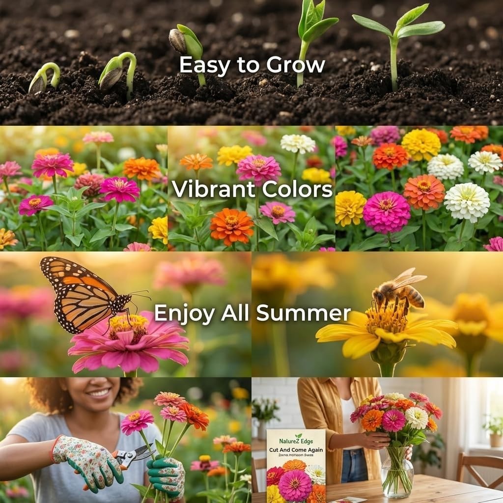 Zinnia Seeds for Planting Outdoors, Flower Seeds, Bulk Semillas De Flores par…