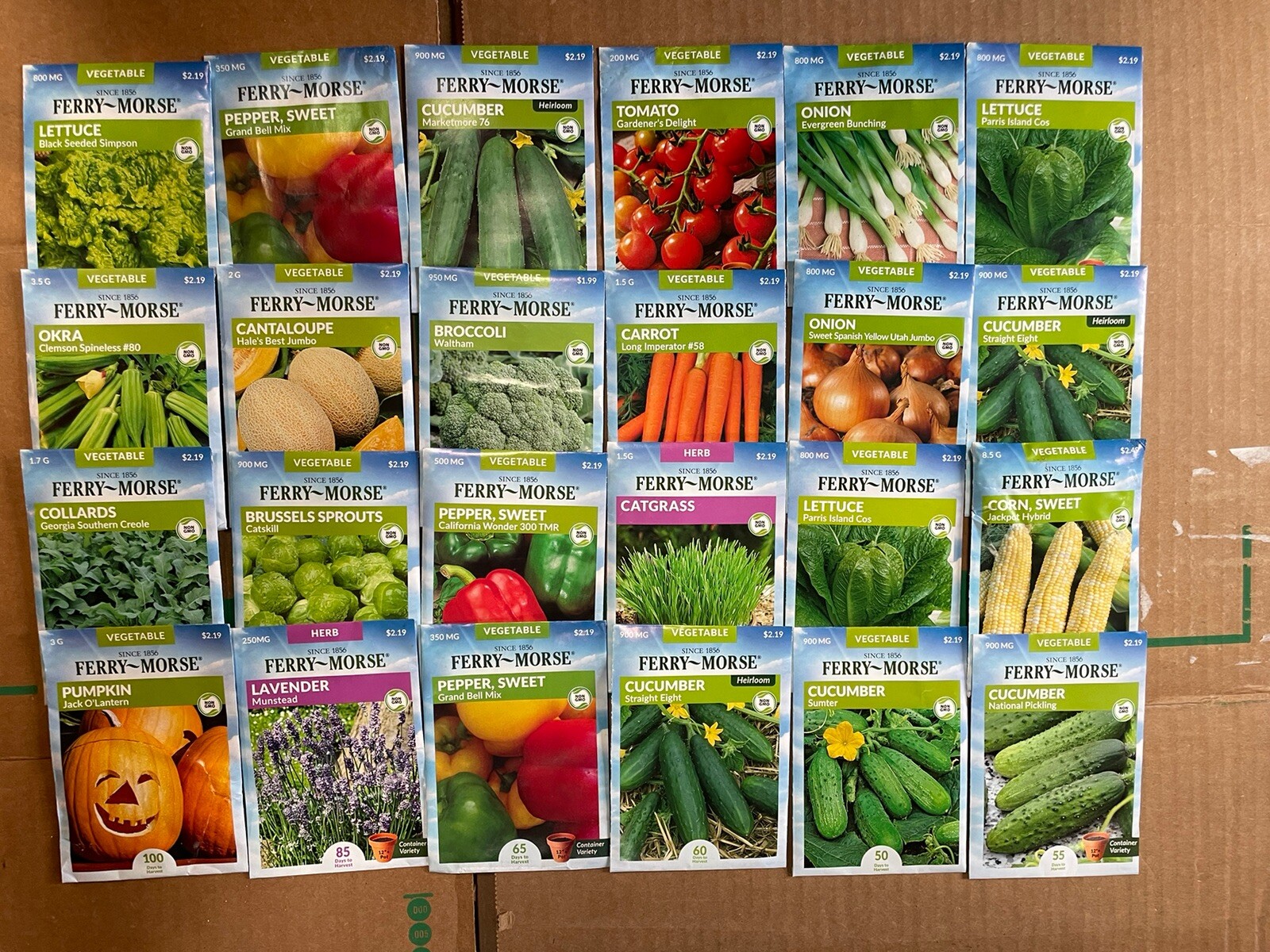 Lot Of 25 Vegetable And Herb Seed Packets Packs 23&24 Non GMO Organic Random Mix