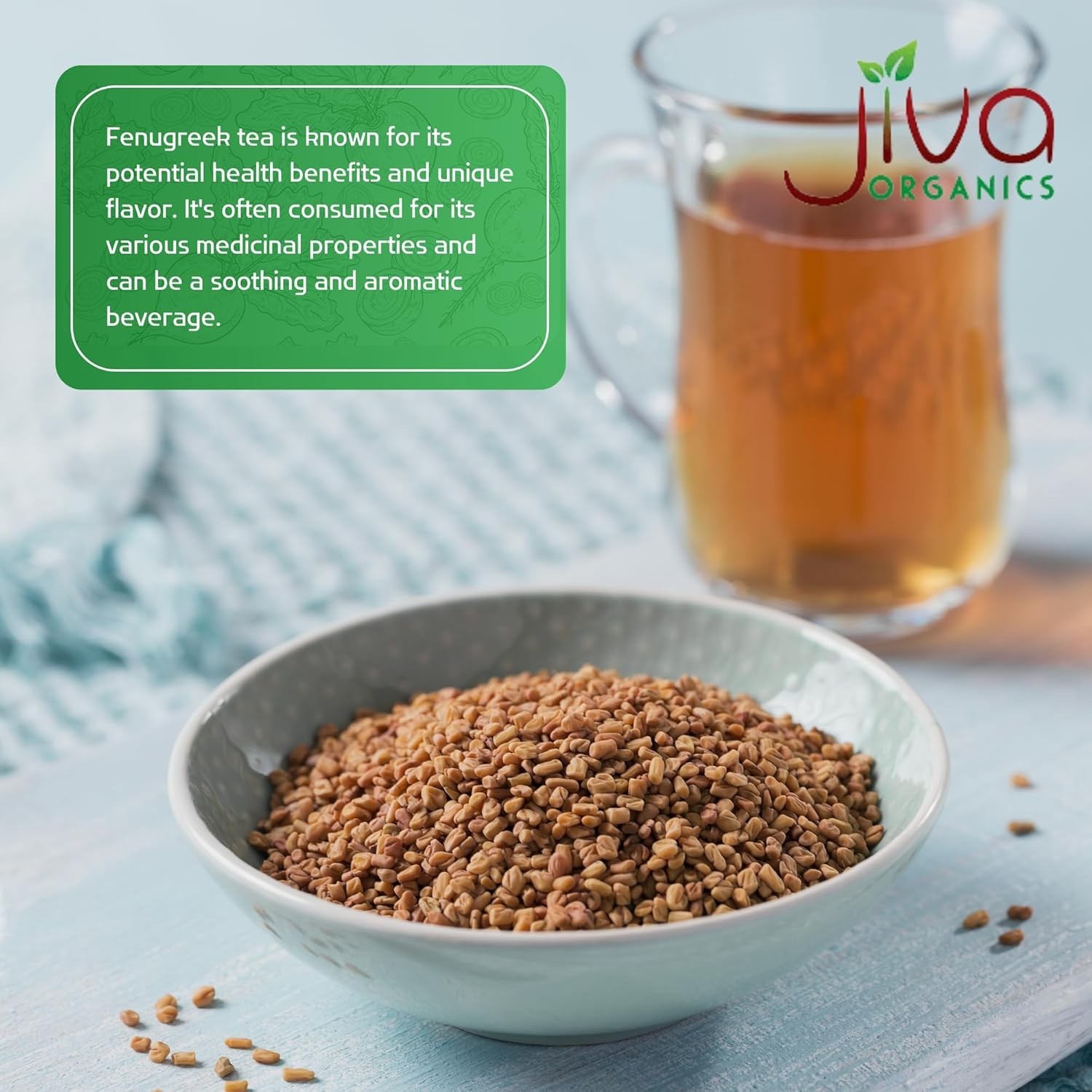 Jiva Organic Fenugreek Seeds 7 Oz – Versatile Spice for & Vegetarian