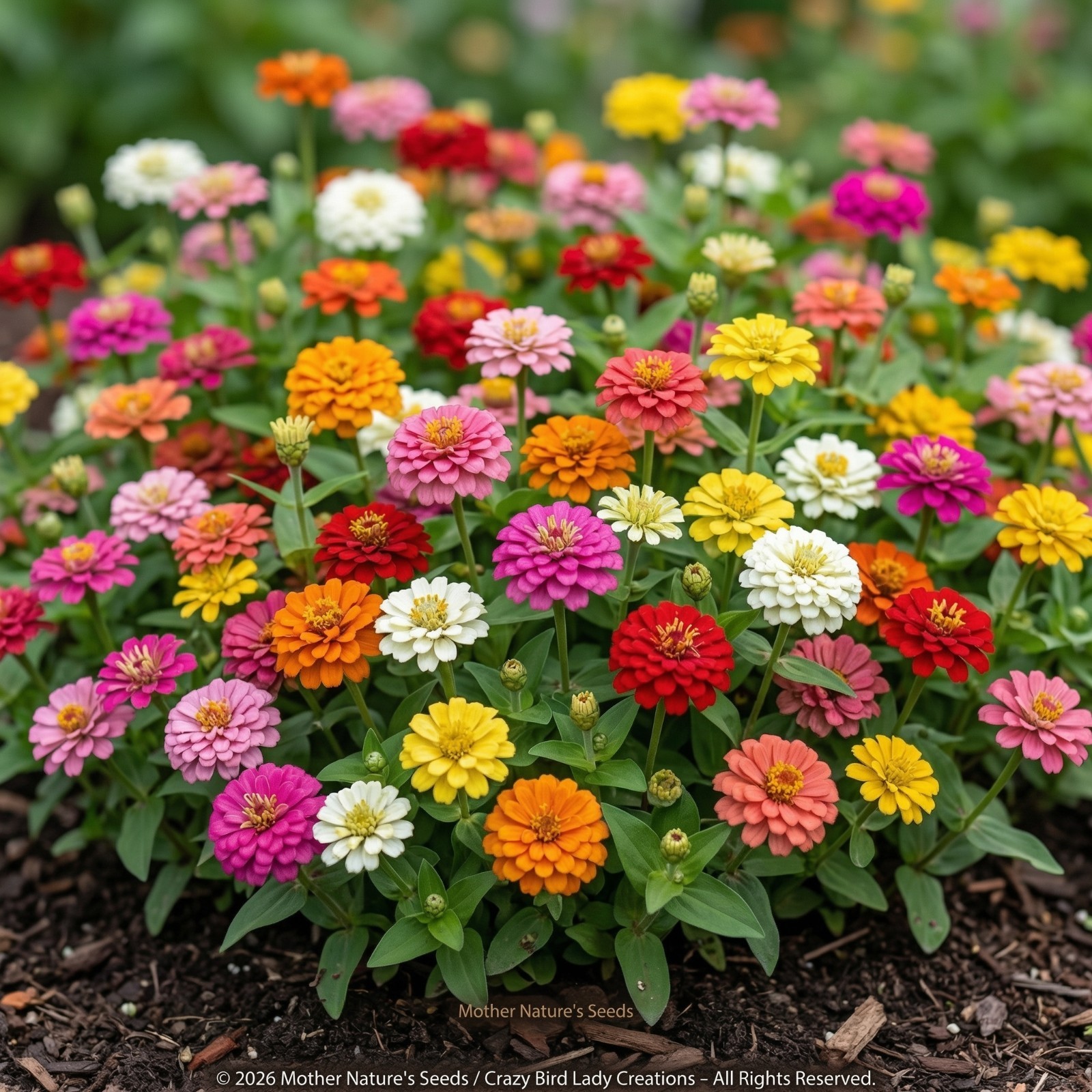 Zinnia THUMBELINA MIX DWARF Butterflies Hummingbirds AAS WINNER NonGMO 200 Seeds